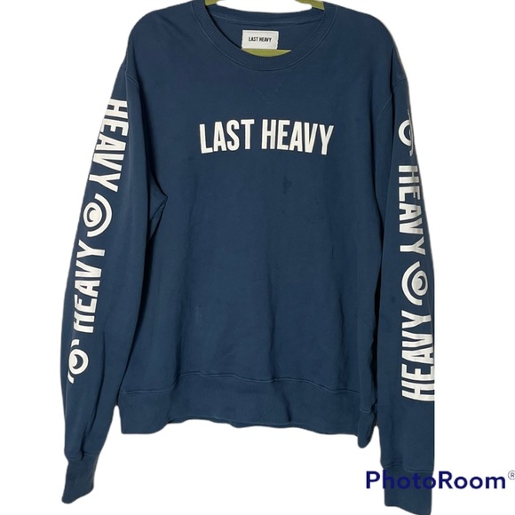 Last Heavy Blue Graphic Print Sweatshirt Size Medium - Picture 1 of 5